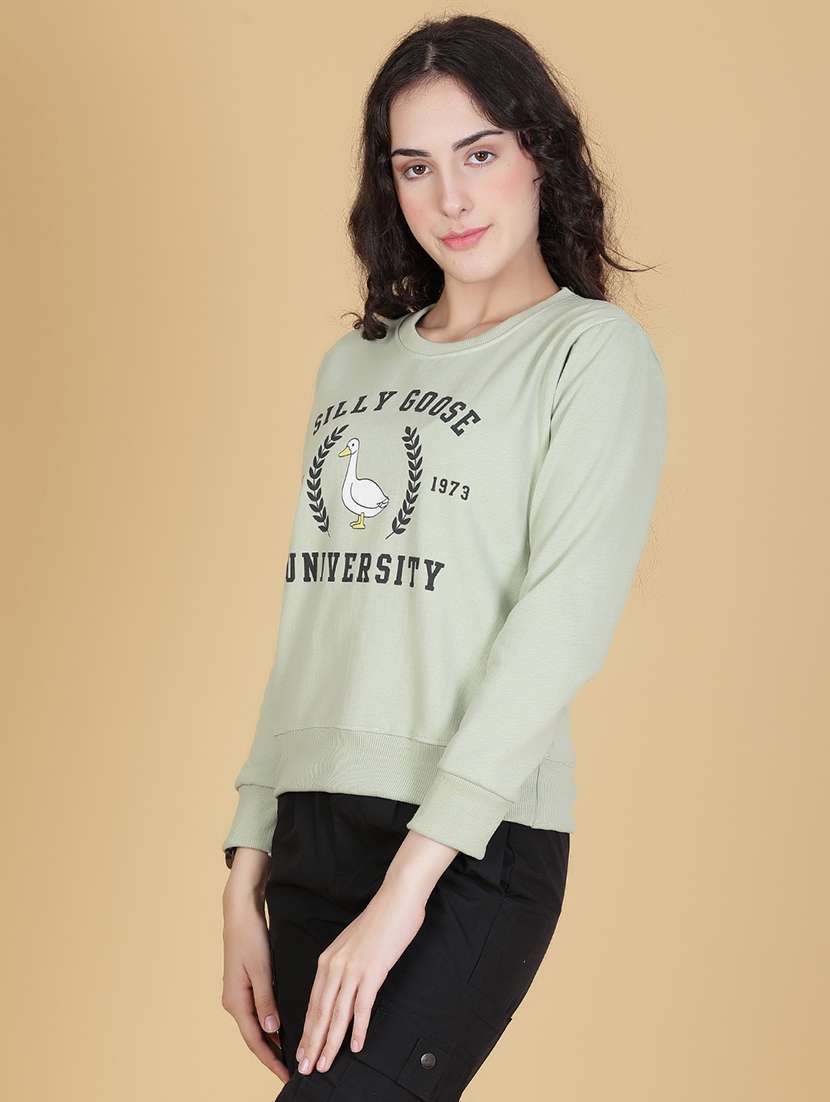 women front printed long sleeve sweatshirt - 21949426 -  Standard Image - 1