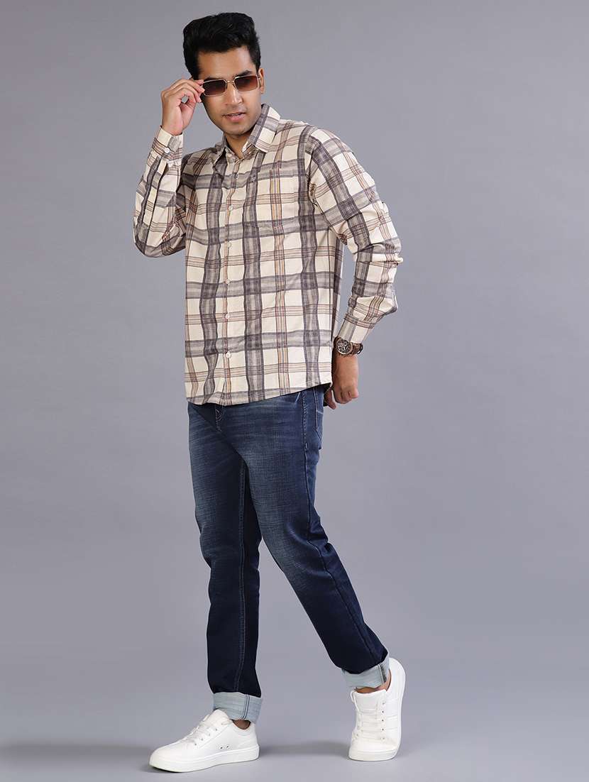 men checkered collared long sleeve shirt - 21949447 -  Standard Image - 4