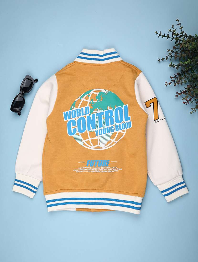 boys color blocked long sleeve varsity jacket - 21949459 -  Standard Image - 1