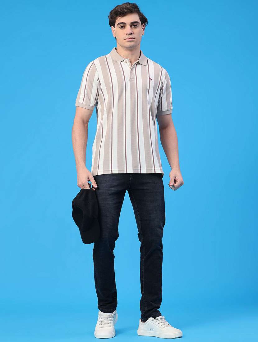 men striped short sleeve regular fit polo t-shirt - 21949493 -  Standard Image - 4