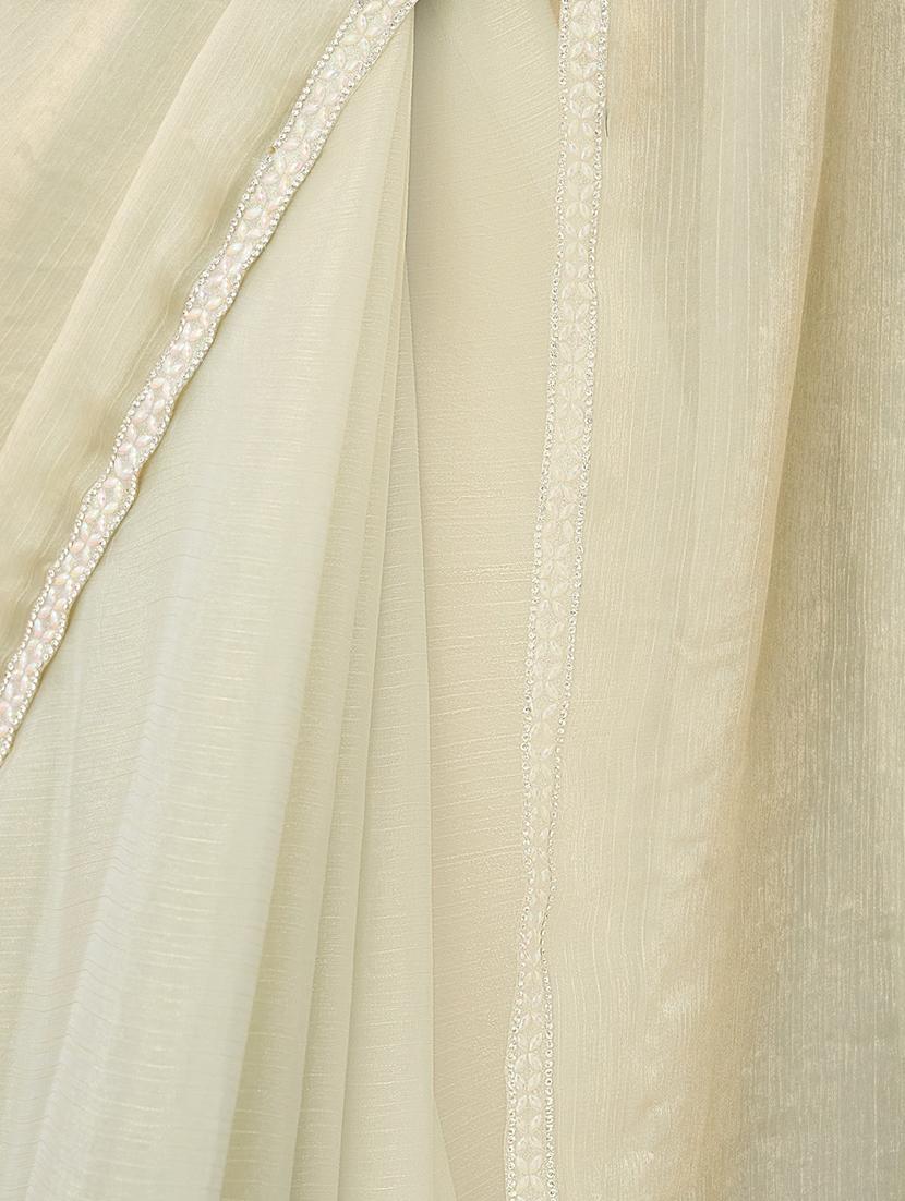 women solid plain saree with blouse - 21949590 - Standard Image - 4