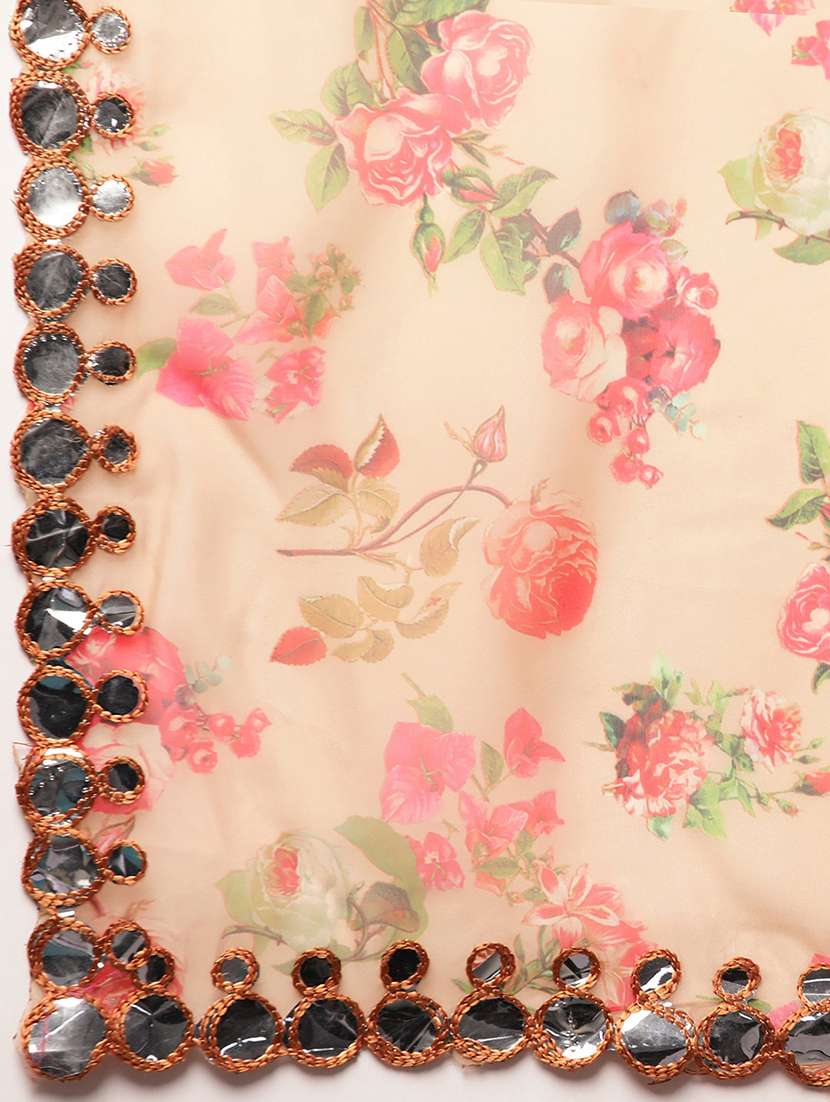 women floral printed saree with blouse - 21949633 - Standard Image - 4