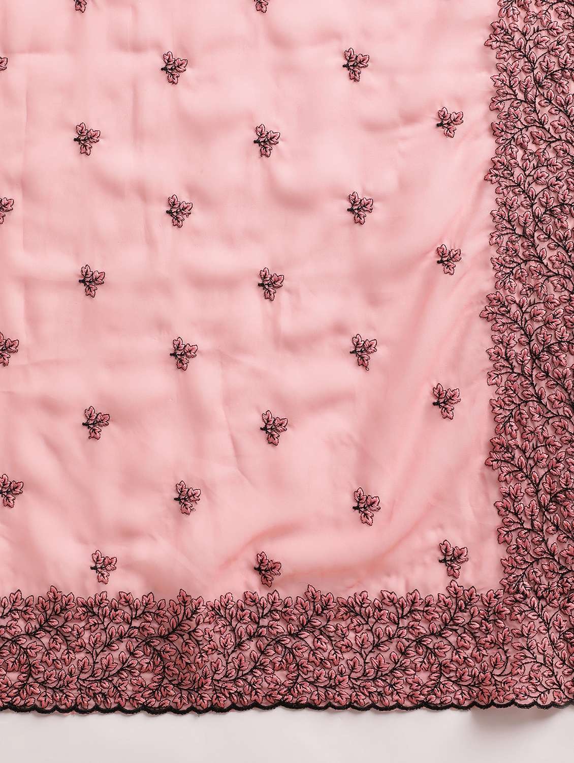 women solid with work embroidered saree with blouse - 21949638 -  Standard Image - 4