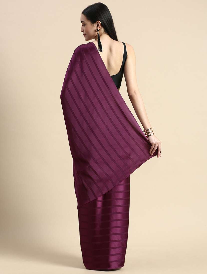 women striped printed saree with blouse - 21949759 -  Standard Image - 1