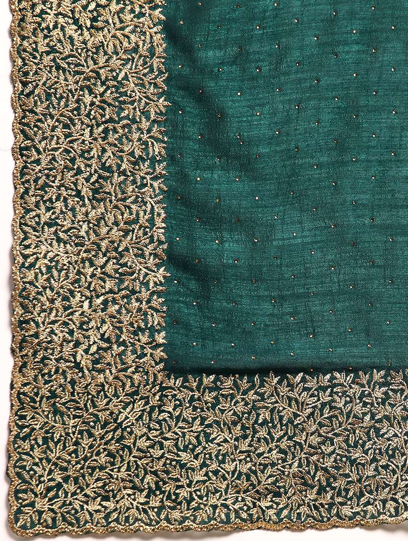 women solid with work embroidered saree with blouse - 21949774 -  Standard Image - 4