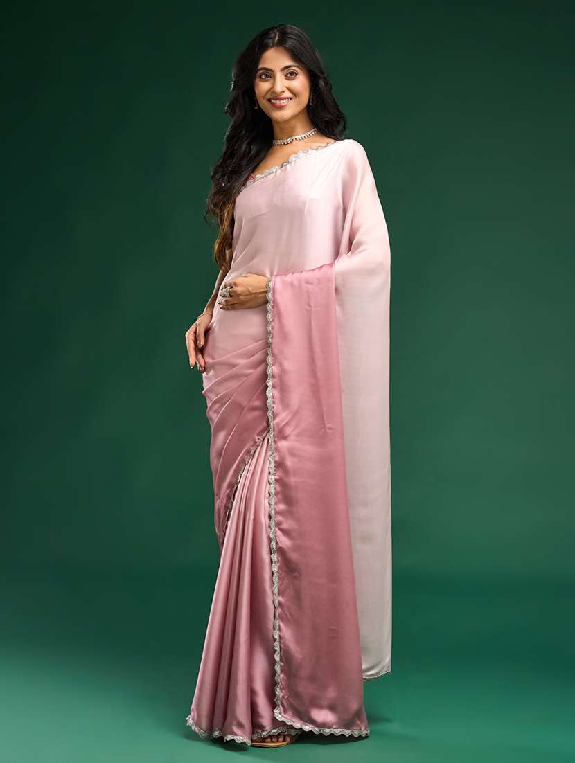 Women Ombre Embellished Bordered Saree With Blouse
