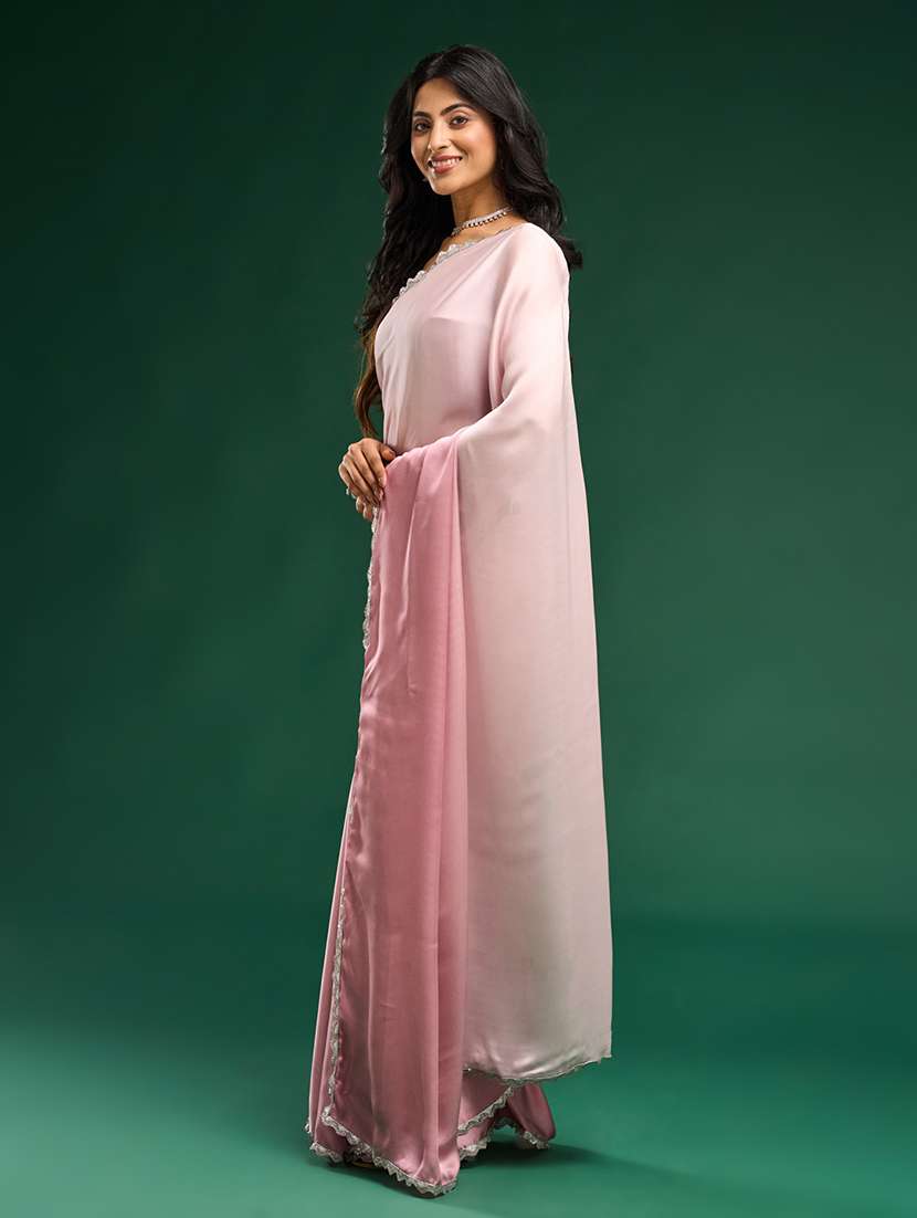Women Ombre Embellished Bordered Saree With Blouse