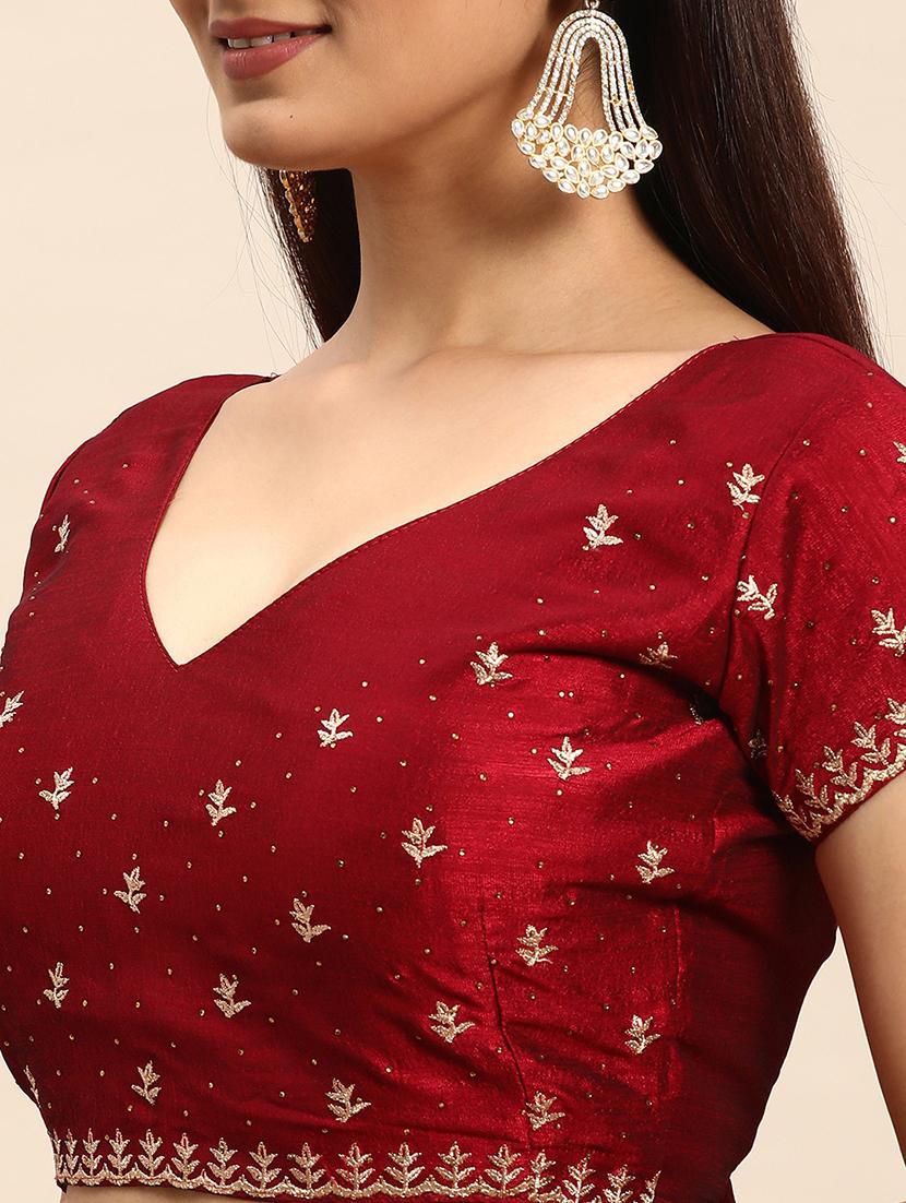 women solid with bordered saree with blouse - 21949827 -  Standard Image - 1