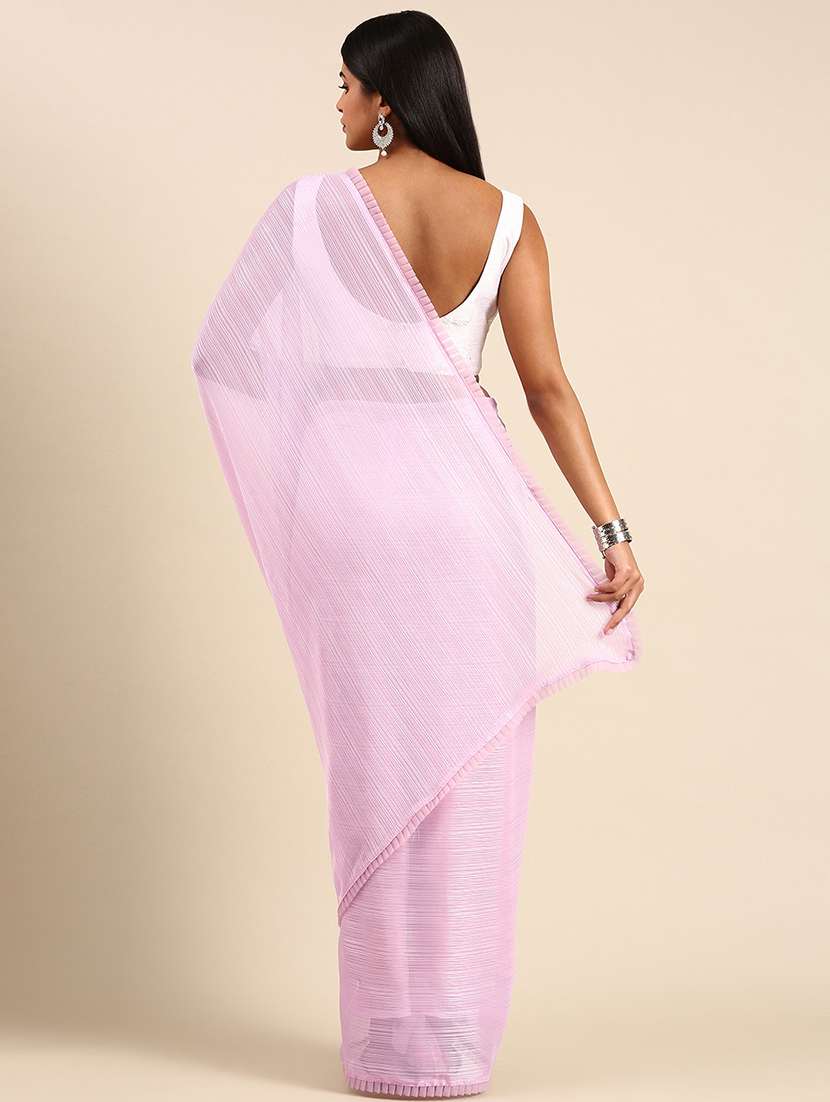 women solid plain saree with blouse - 21949833 -  Standard Image - 1