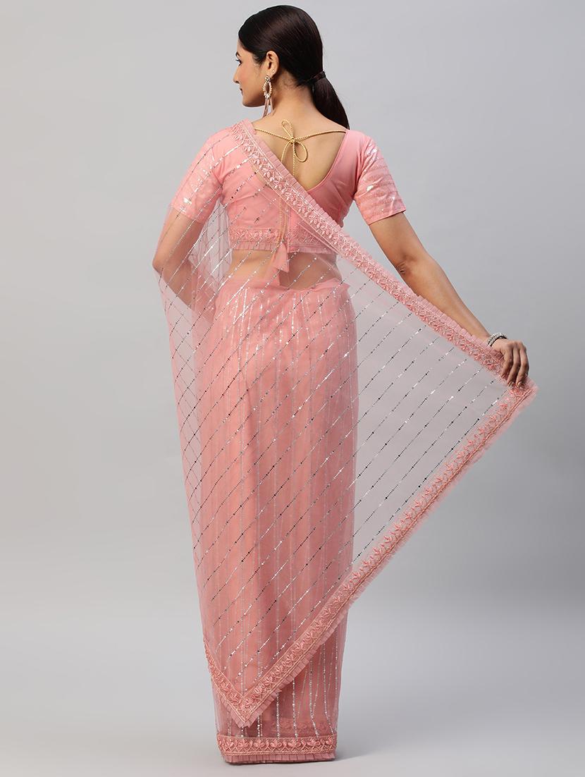 women solid with work embellished saree with blouse - 21949915 - Standard Image - 1