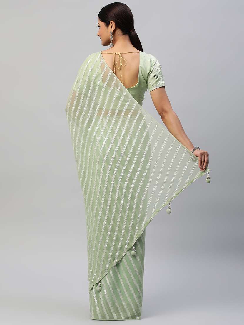 women solid with work embroidered saree with blouse - 21949944 -  Standard Image - 1