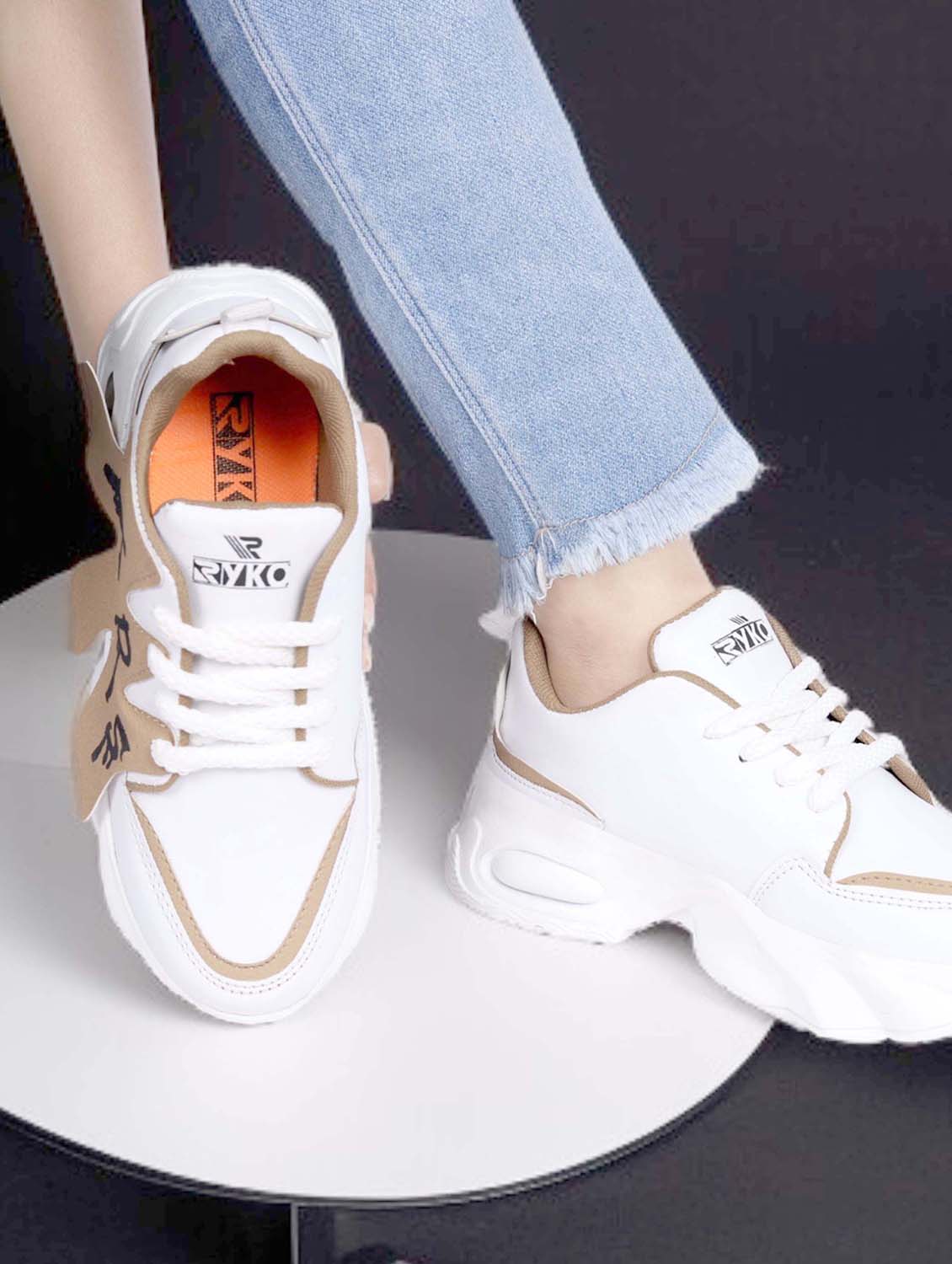 women white lace-up sneaker - 21950070 -  Standard Image - 1