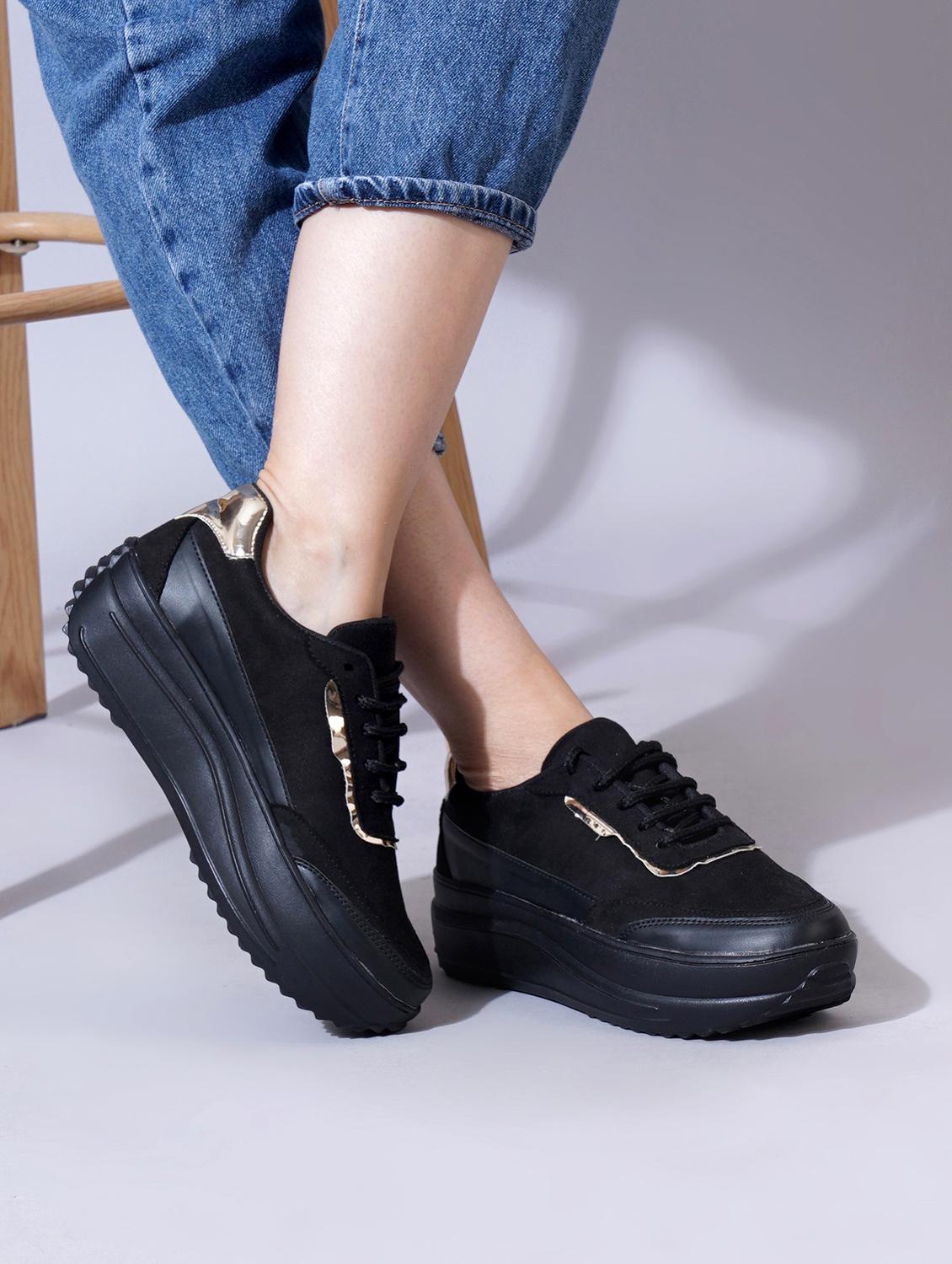 women black lace-up casual shoe - 21950079 -  Zoom Image - 0