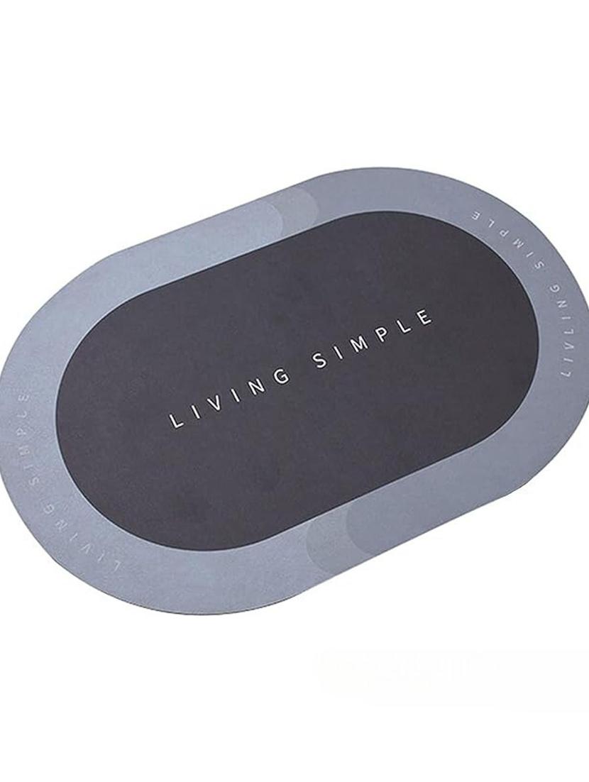 grey non-slip quick dry bathroom mat - 21950175 - Standard Image - 4