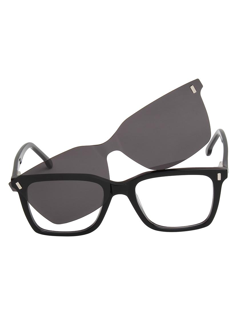 ted smith unisex black wayfarer acetate clip on frames clip on sunglasses with polarized lens - 21950184 - Standard Image - 1