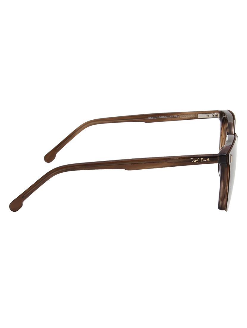 ted smith unisex brown wayfarer acetate clip on frames clip on sunglasses with polarized lens - 21950185 - Standard Image - 4