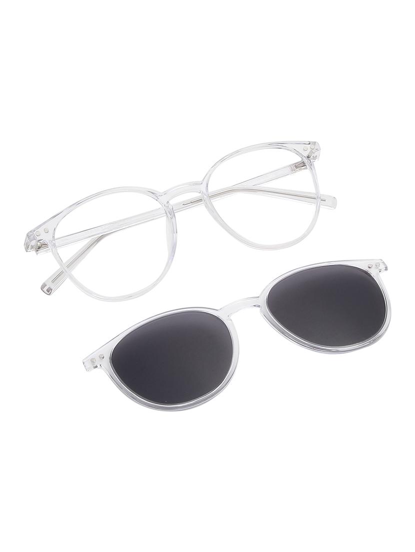 ted smith unisex crystal round clip on frames clip on sunglasses with polarized lens - 21950187 -  Standard Image - 1