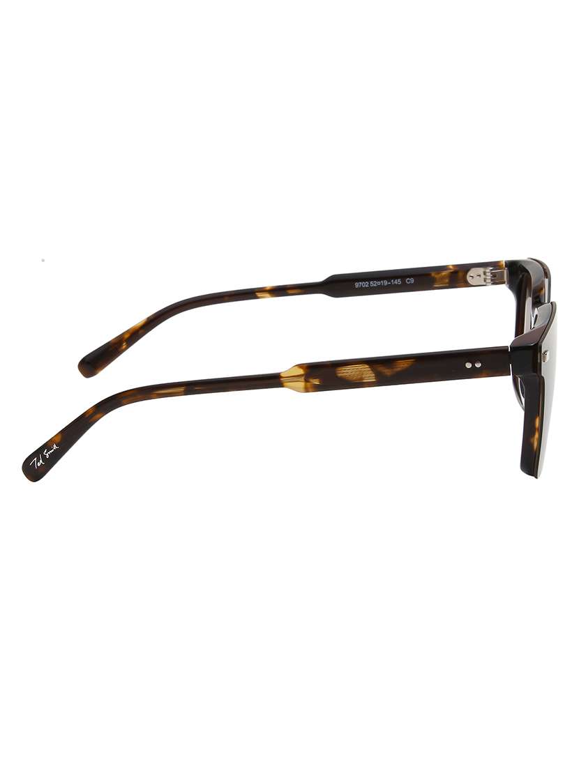 ted smith unisex demi brown square acetate clip on frames clip on sunglasses with polarized lens - 21950189 -  Standard Image - 4