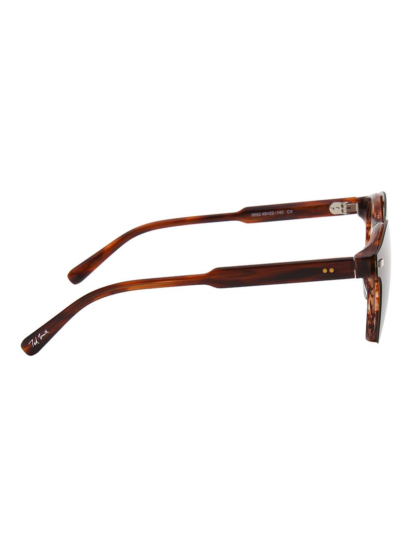 ted smith unisex demi brown round acetate clip on frames clip on sunglasses with polarized lens - 21950191 - Standard Image - 4