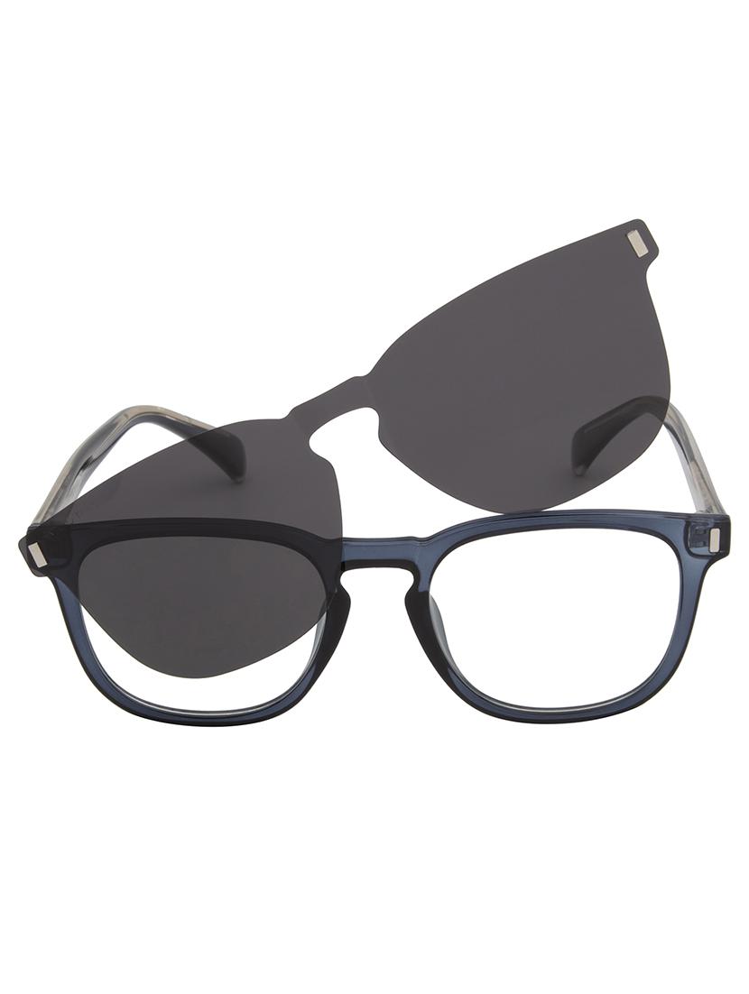 ted smith unisex blue-black wayfarer acetate clip on frames clip on sunglasses with polarized lens - 21950192 - Standard Image - 1