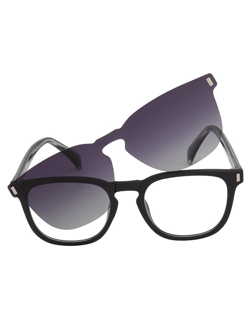 ted smith unisex black-grey wayfarer acetate clip on frames clip on sunglasses with polarized lens - 21950193 -  Standard Image - 1