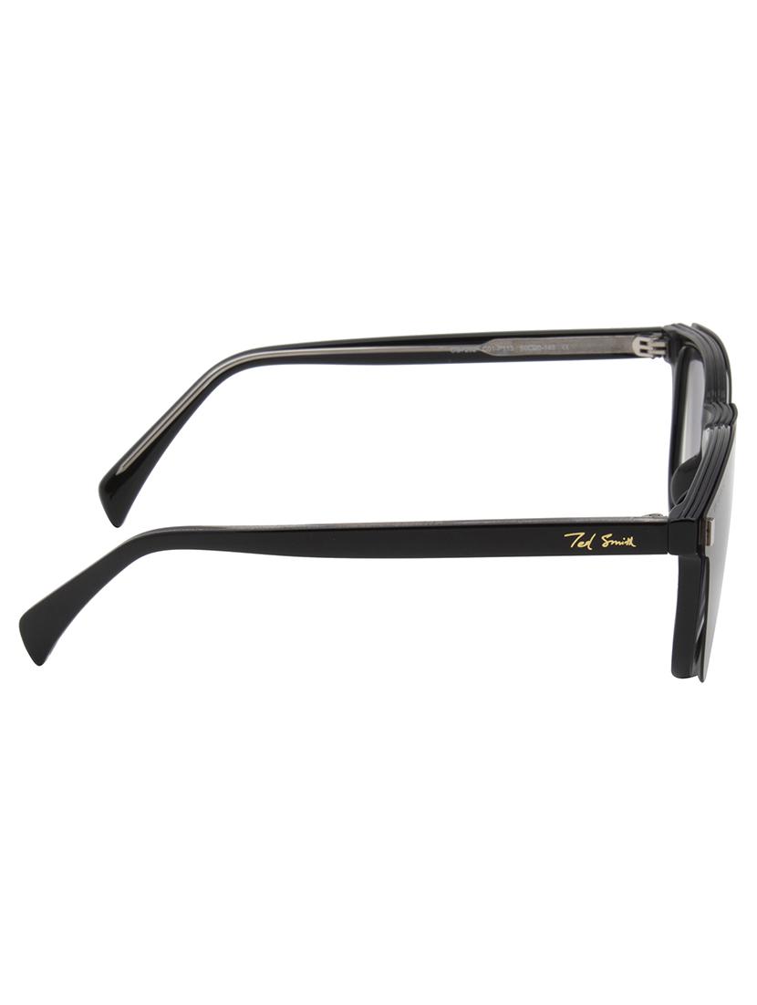 ted smith unisex black-grey wayfarer acetate clip on frames clip on sunglasses with polarized lens - 21950193 - Standard Image - 4