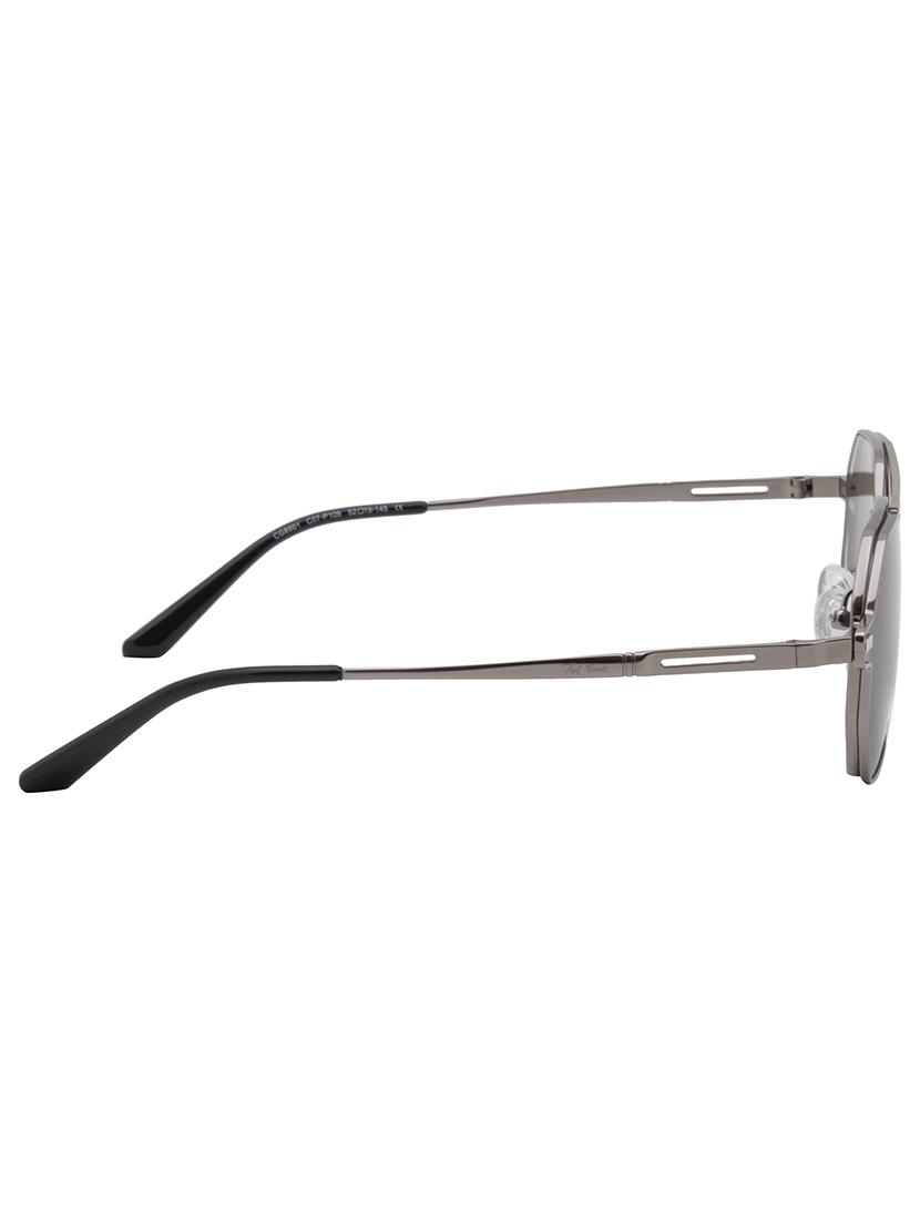 ted smith unisex silver-black hexogan metal clip on frames clip on sunglasses with polarized lens - 21950196 - Standard Image - 4