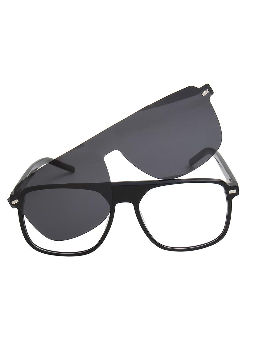 ted smith unisex black aviator acetate clip on frames clip on sunglasses with polarized lens - 21950198 - Standard Image - 1