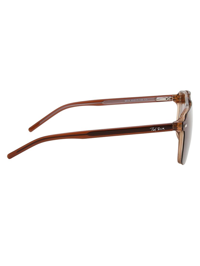 ted smith unisex brown aviator acetate clip on frames clip on sunglasses with polarized lens - 21950199 - Standard Image - 4