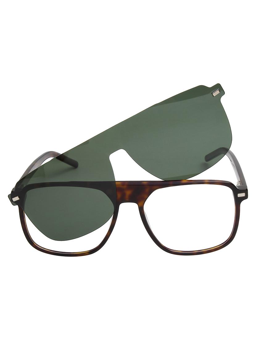 ted smith unisex brown-green aviator acetate clip on frames clip on sunglasses with polarized lens - 21950200 - Standard Image - 1