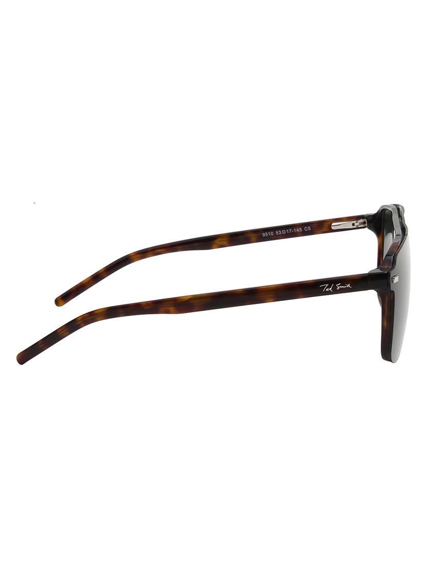 ted smith unisex brown-green aviator acetate clip on frames clip on sunglasses with polarized lens - 21950200 - Standard Image - 4