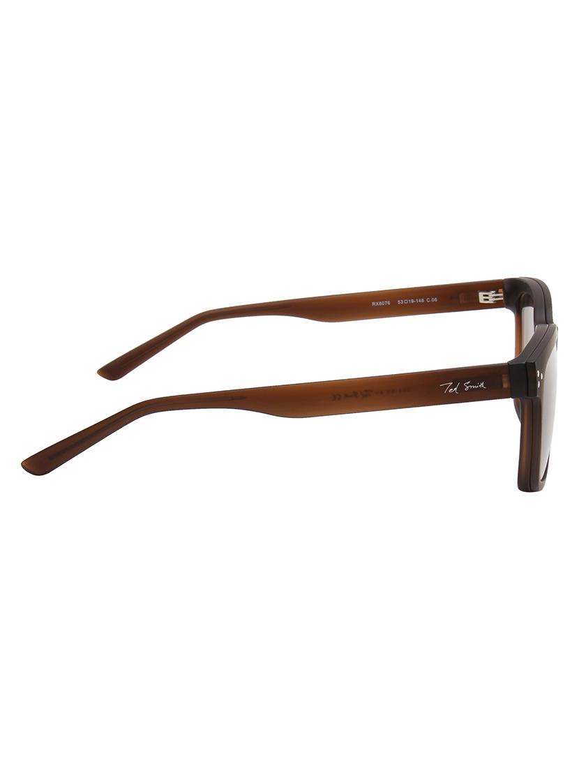 ted smith unisex brown square clip on frames clip on sunglasses with polarized lens - 21950203 - Standard Image - 4