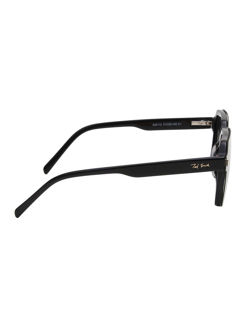 ted smith unisex black square acetate clip on frames clip on sunglasses with polarized lens - 21950204 - Standard Image - 4