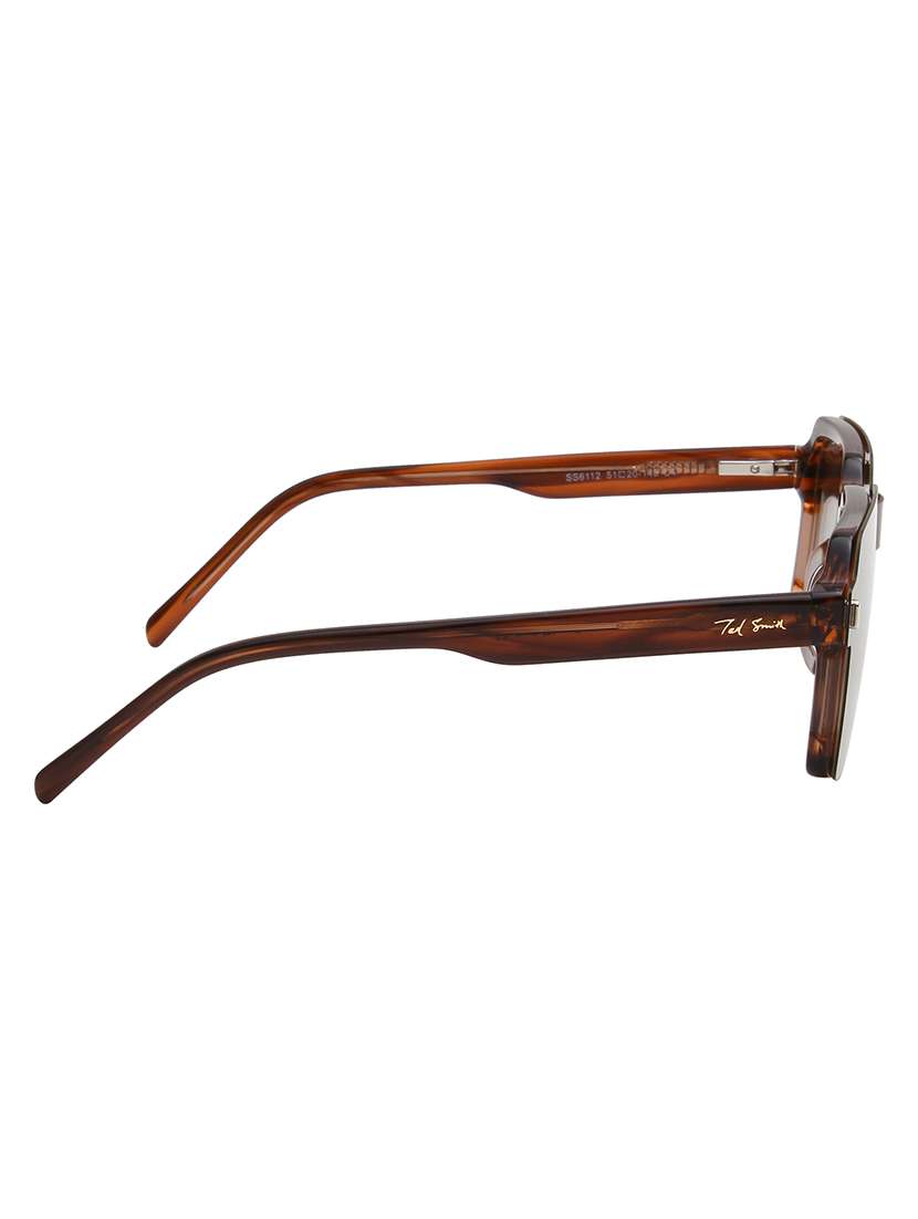 ted smith unisex brown square acetate clip on frames clip on sunglasses with polarized lens - 21950205 -  Standard Image - 4