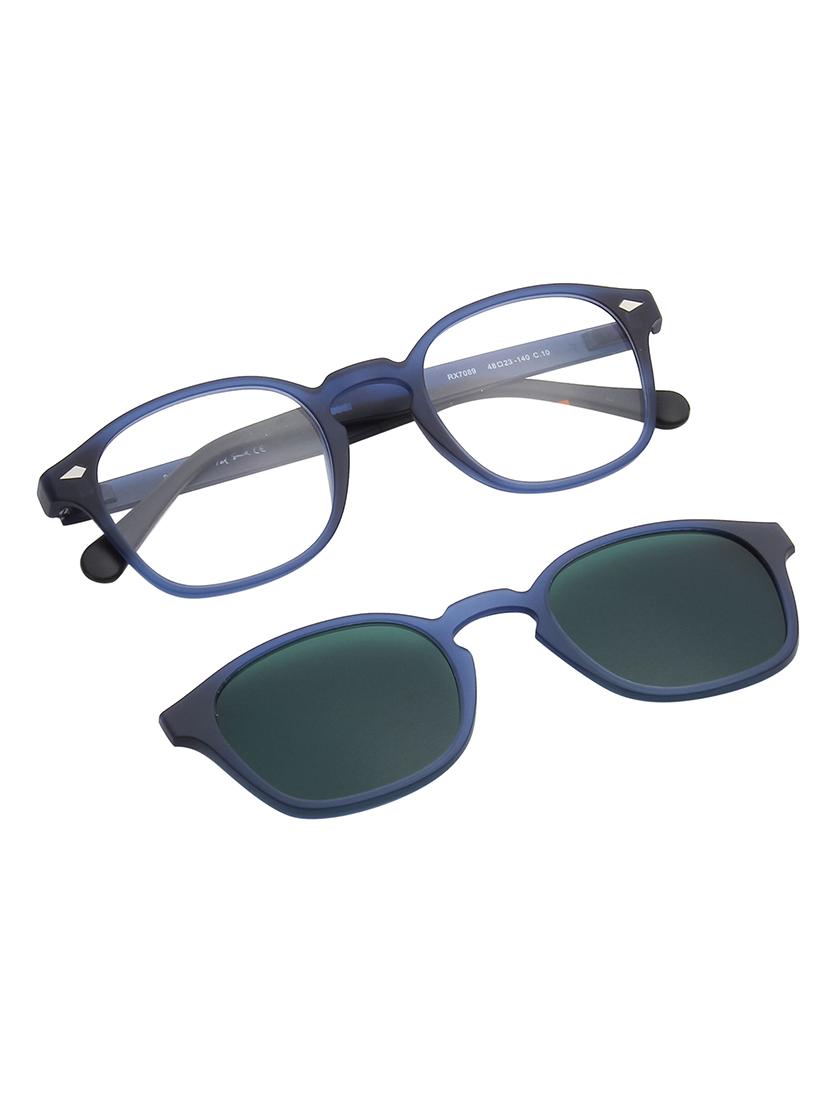 ted smith unisex blue square clip on frames clip on sunglasses with polarized lens - 21950206 - Standard Image - 1