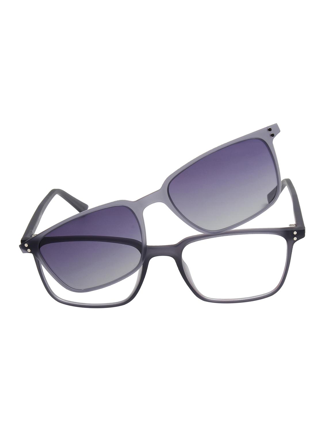 ted smith unisex grey rectangular clip on frames clip on sunglasses with polarized lens - 21950212 -  Standard Image - 1