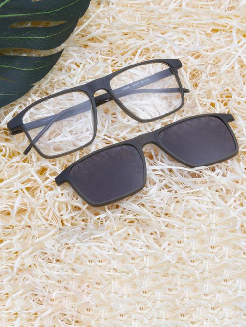 ted smith unisex green square clip on frames clip on sunglasses with polarized lens - 21950214 -  Standard Image - 0