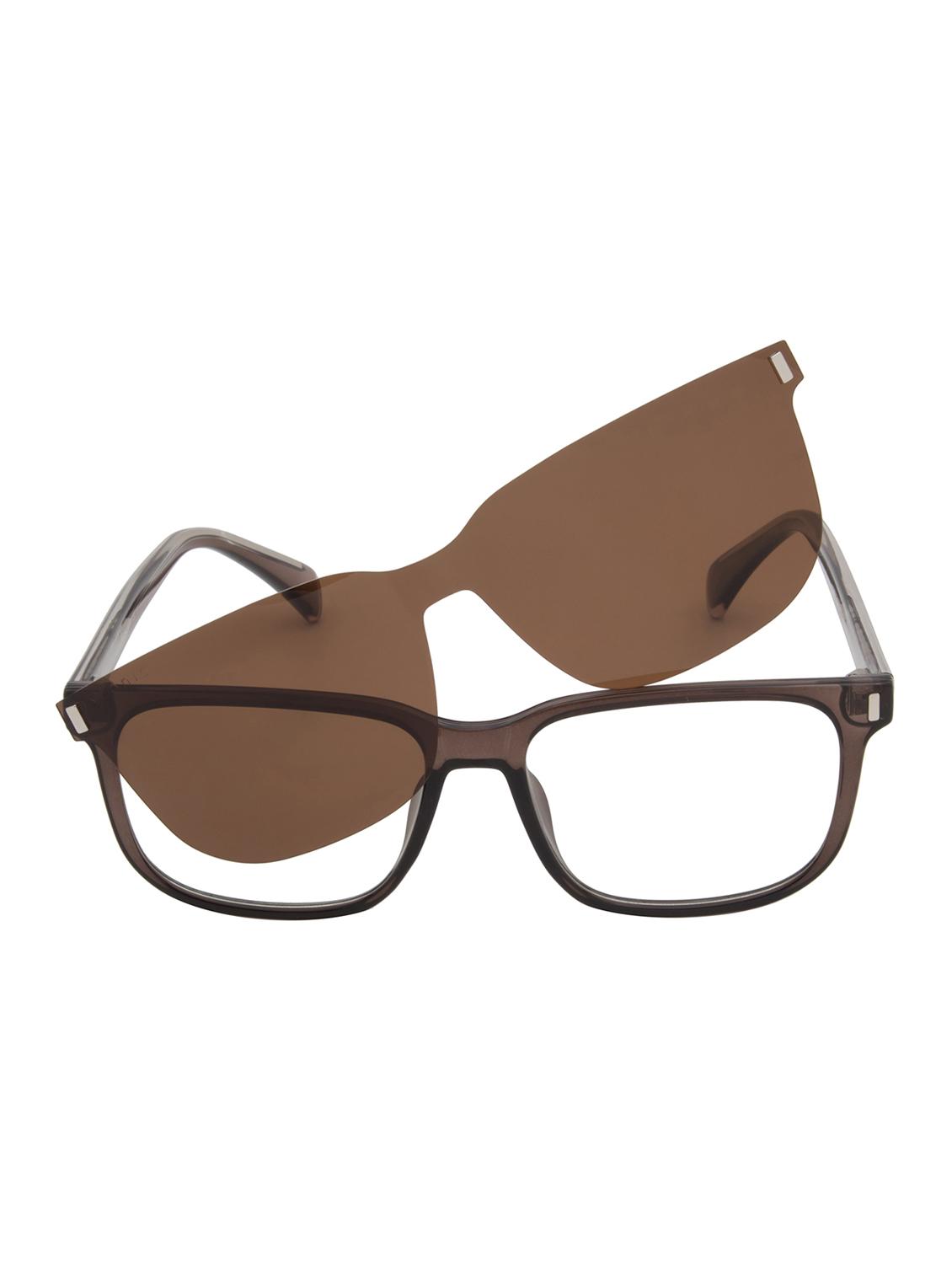 ted smith unisex brown wayfarer acetate clip on frames clip on sunglasses with polarized lens - 21950218 - Standard Image - 1