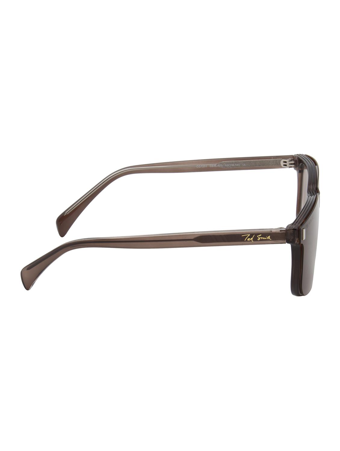 ted smith unisex brown wayfarer acetate clip on frames clip on sunglasses with polarized lens - 21950218 - Standard Image - 4