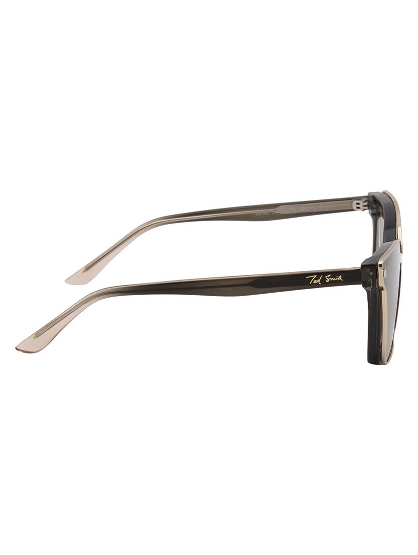 ted smith women grey-brown cateye acetate clip on frames clip on sunglasses with polarized lens - 21950223 - Standard Image - 4