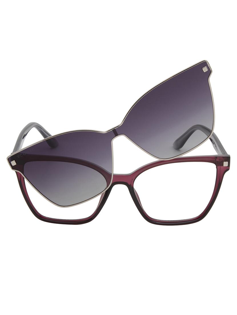 ted smith women margenta-purple cateye acetate clip on frames clip on sunglasses with polarized lens - 21950224 - Standard Image - 1