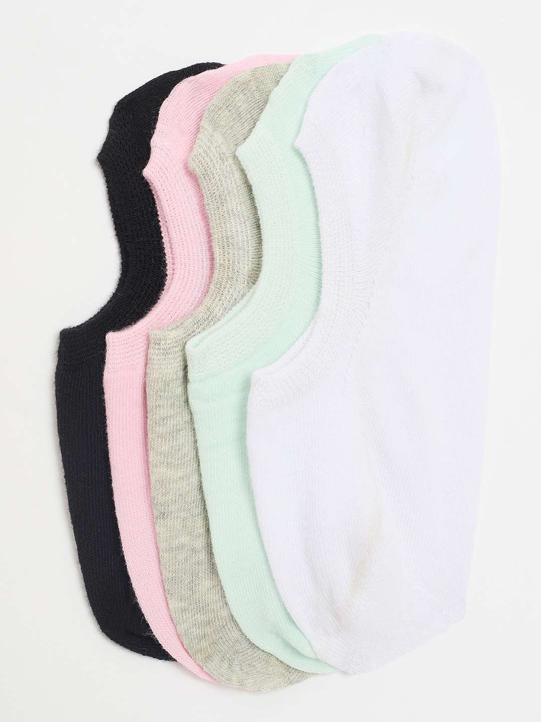 women pack of 5 solid no show socks - 21950227 -  Standard Image - 1