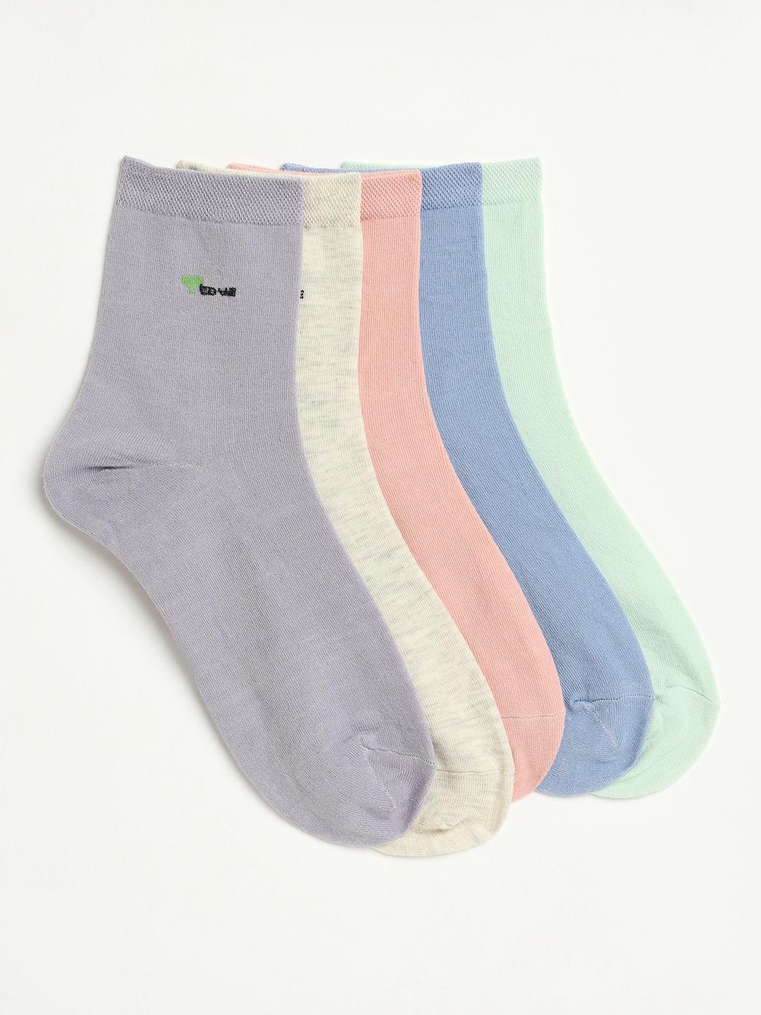 women pack of 5 solid above ankle length socks - 21950232 - Standard Image - 1