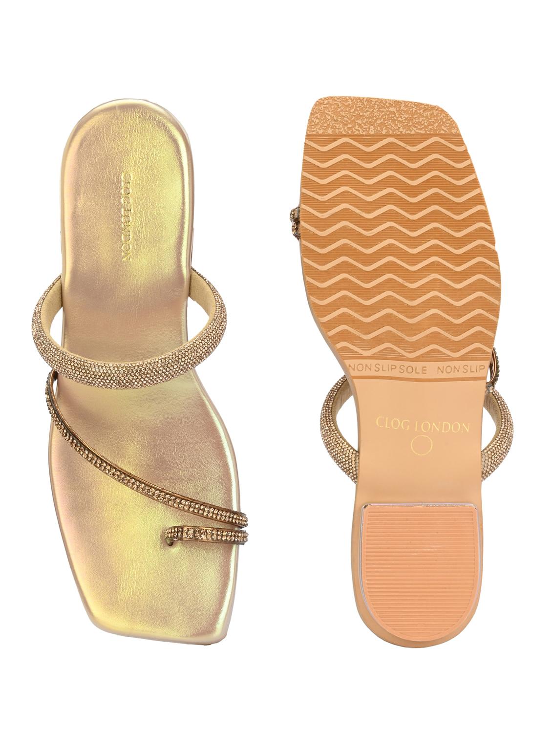 women gold slip on sandal - 21950251 - Standard Image - 6