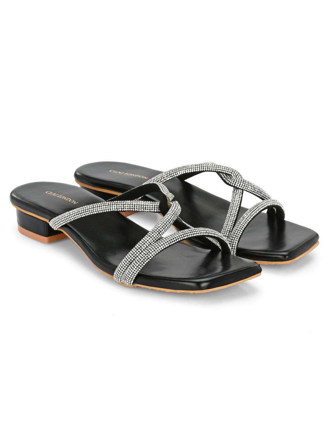 women black slip on sandal - 21950253 -  Standard Image - 1