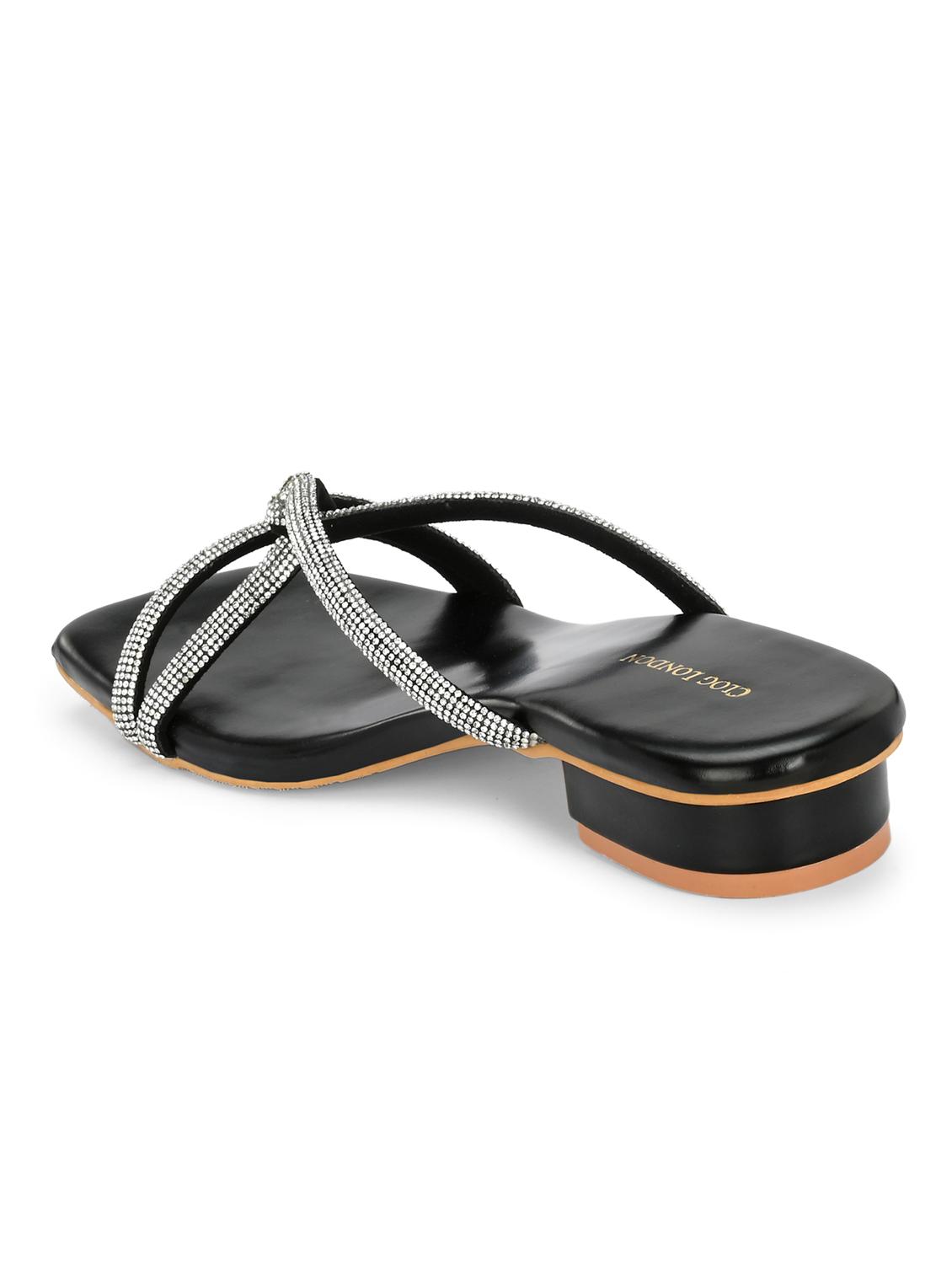 women black slip on sandal - 21950253 - Standard Image - 4
