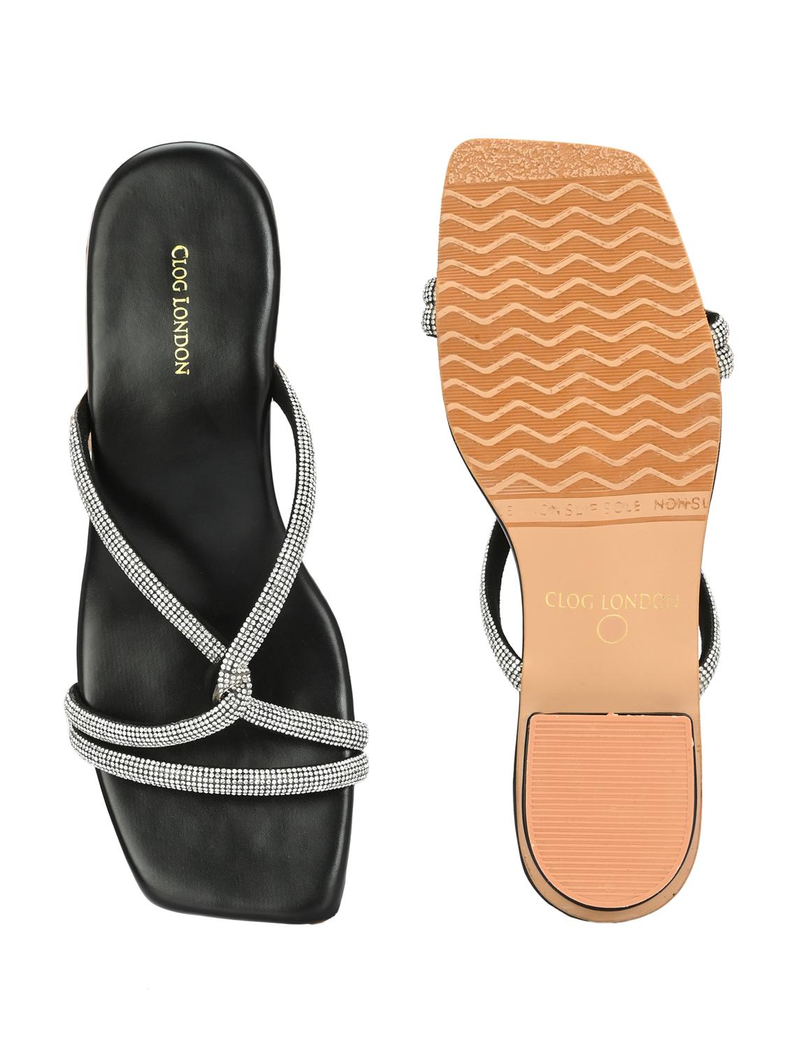 women black slip on sandal - 21950253 - Standard Image - 6