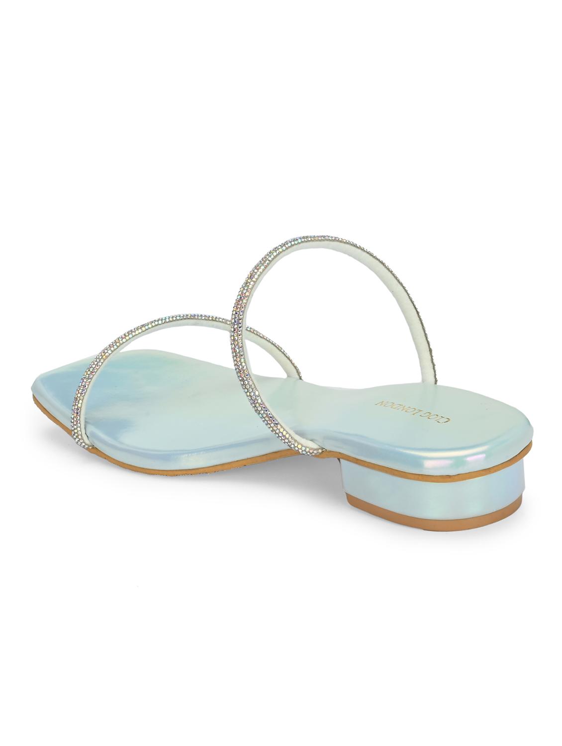 women blue slip on sandal - 21950255 - Standard Image - 4