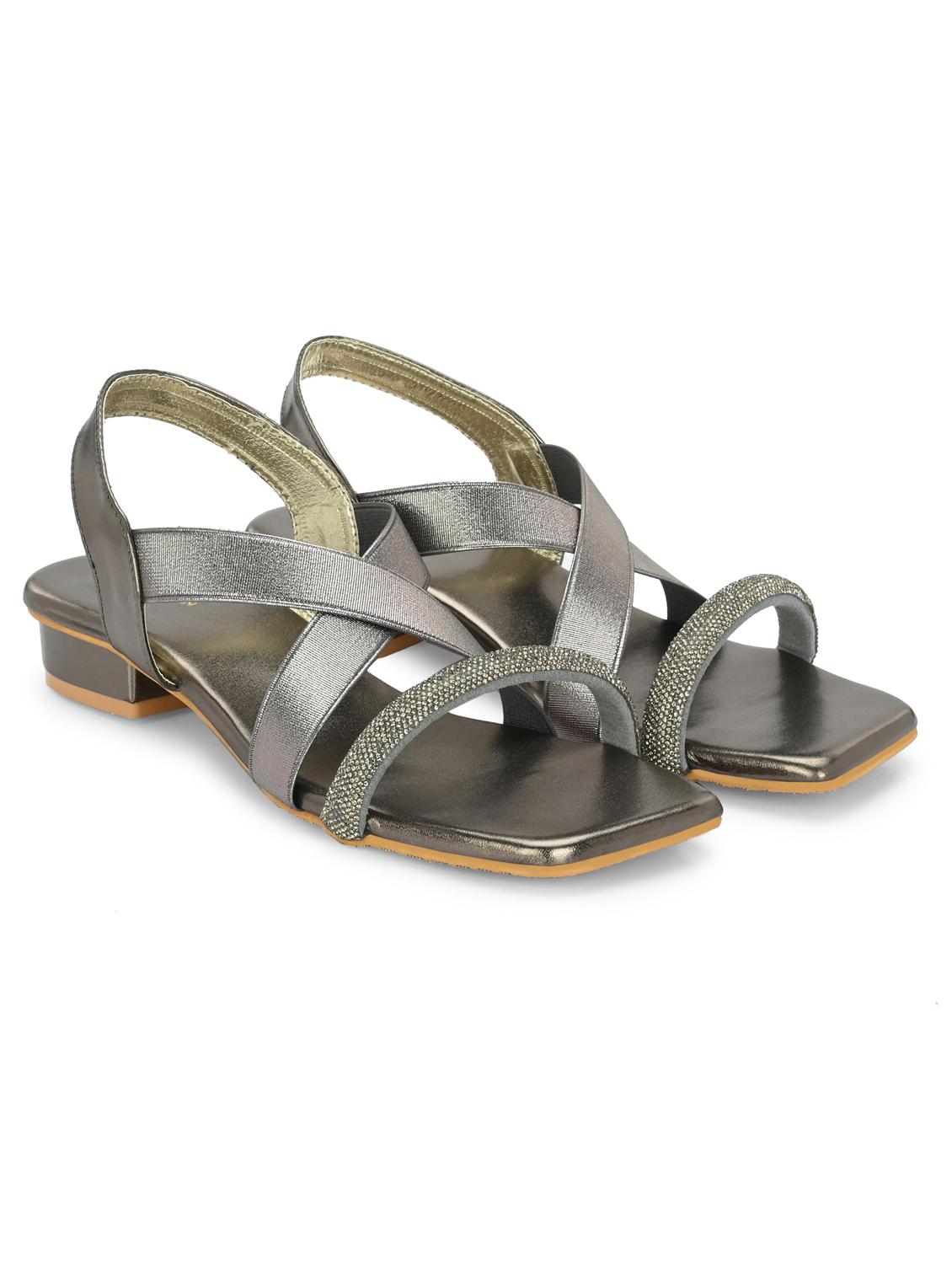 women grey back strap sandal - 21950262 - Standard Image - 1