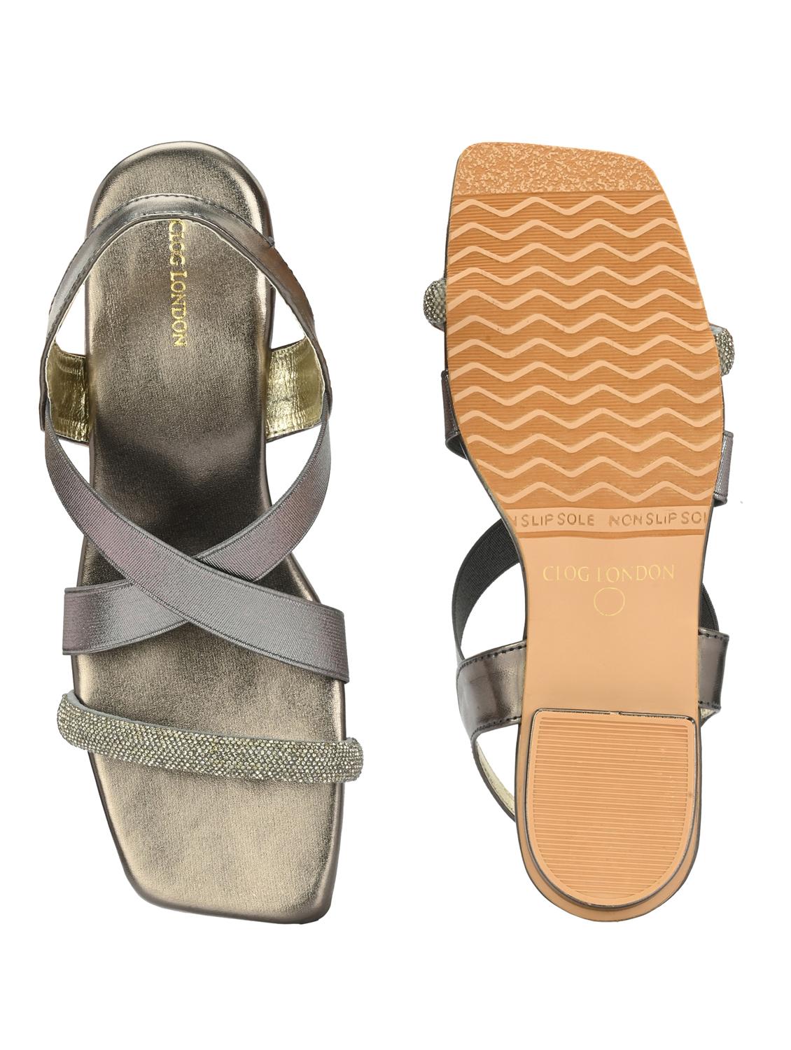 women grey back strap sandal - 21950262 - Standard Image - 6